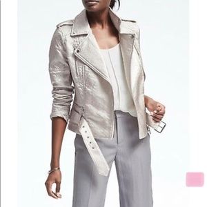 Banana Republic Coated Tweed Moto Jacket